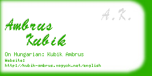 ambrus kubik business card